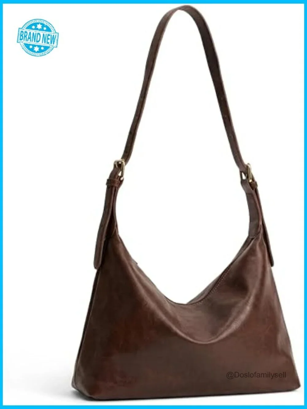 Slouchy Hobo Bag Vegan Leather Adjustable Straps Crossbody Shoulder Purse
